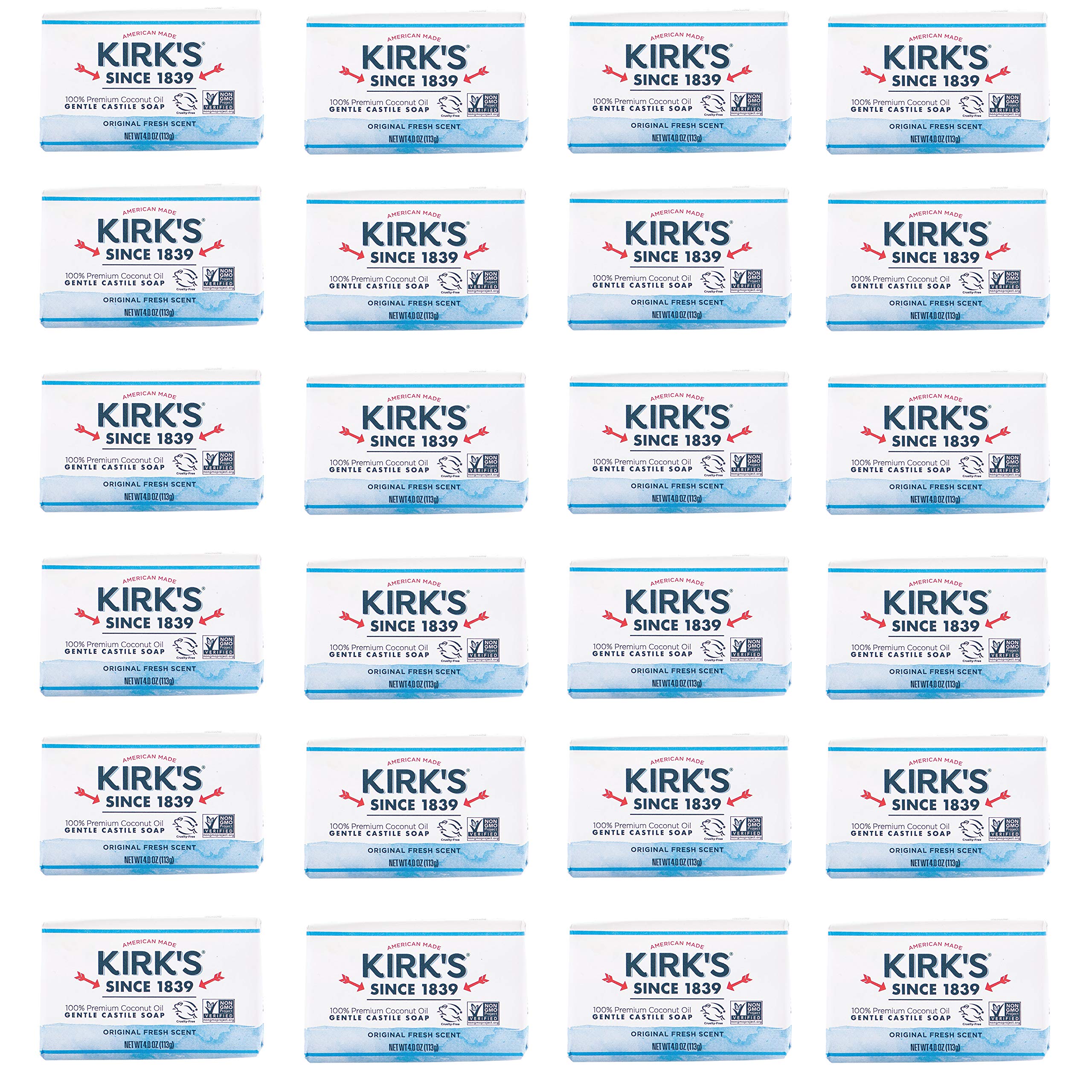 Product image of Kirk's Original Coco Castile Bar Soap Fresh Scent 4 oz 4 oz Pack of 24